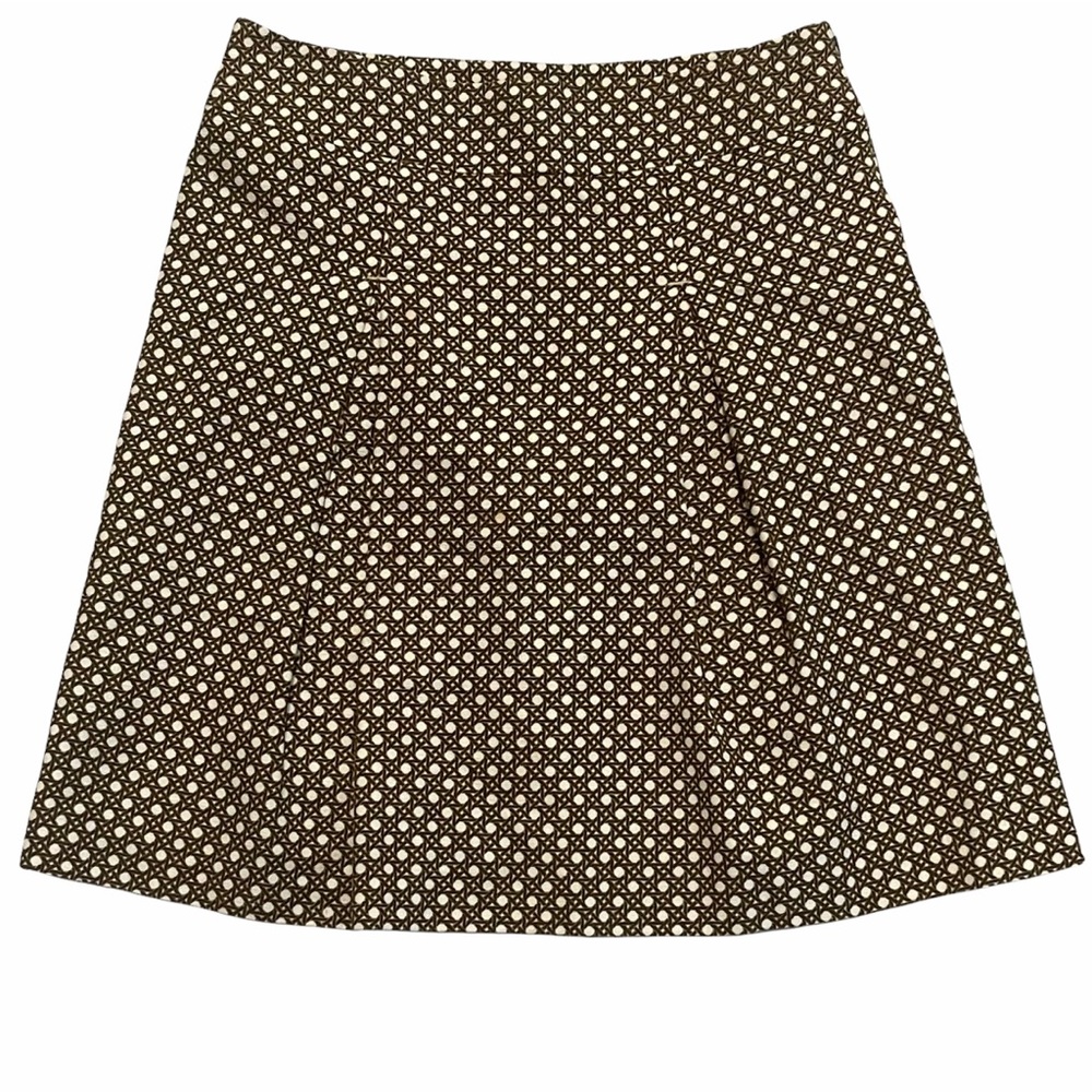 TALBOTS Lattice Trellis Print Box Pleat Skirt
